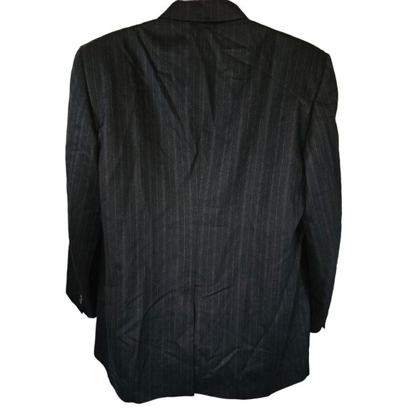 Lanvin Paris New York Black Pinstripe Blazer Jacket Size 44 46 Vintage - Picture 2 of 4